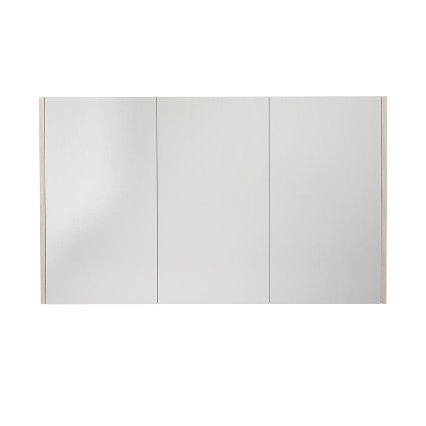 Lukka Camden Oak three-door shaving cabinet by Tilemall with mirrored doors and oak frame