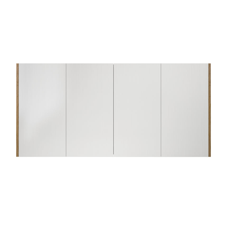 Lukka Camden Oak four-door shaving cabinet by Tilemall, front view closed