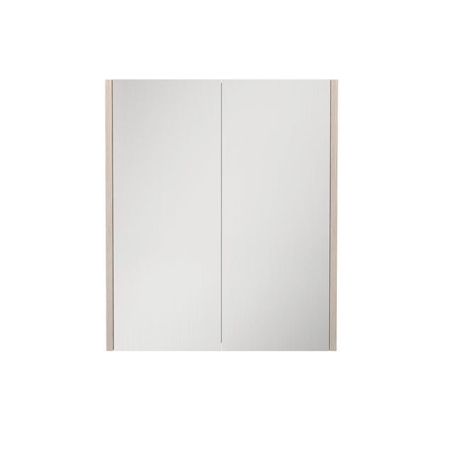 Lukka Camden Oak two-door shaving cabinet by Tilemall with mirrored doors and natural oak frame