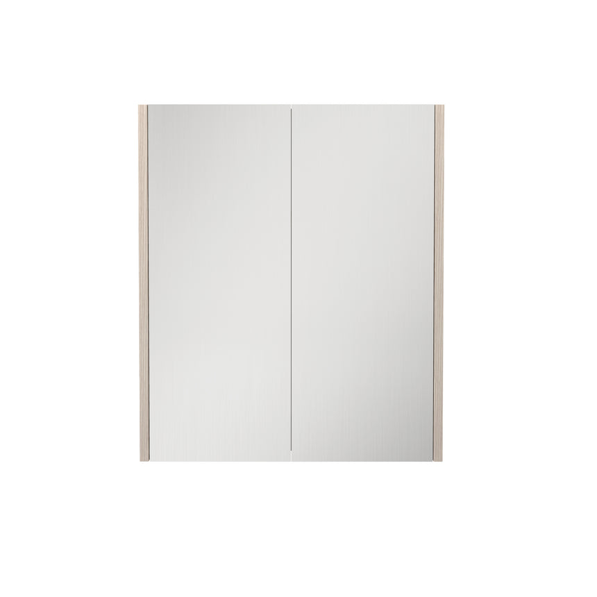 Lukka Camden Oak two-door shaving cabinet by Tilemall, front view with oak timber sides