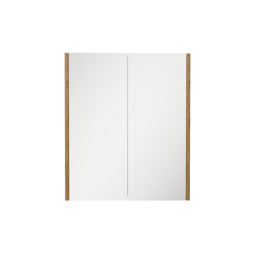 Lukka camden Oak two-door shaving cabinet with dark wood oak finish on side panels by Tilemall