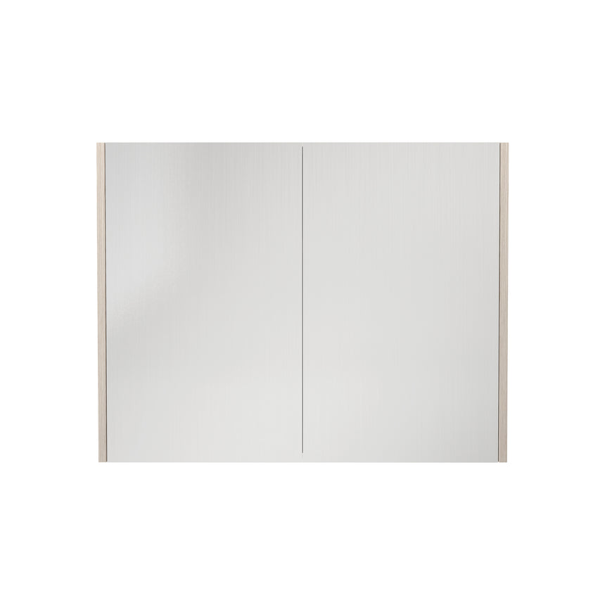 Lukka Camden Oak two-door shaving cabinet front view showing mirrored panel doors by Tilemall