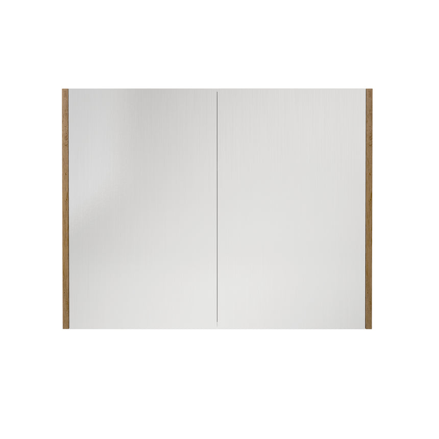 Lukka Camden Oak shaving cabinet landscape orientation with mirrored doors by Tilemall