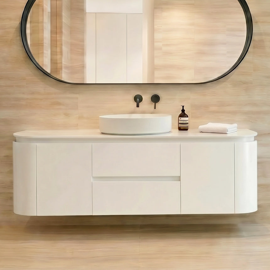 Devito Modern Wall Hung Cabinet Matte White