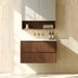 Gladstone Modern Wall Hung Vanity Mocha Oak