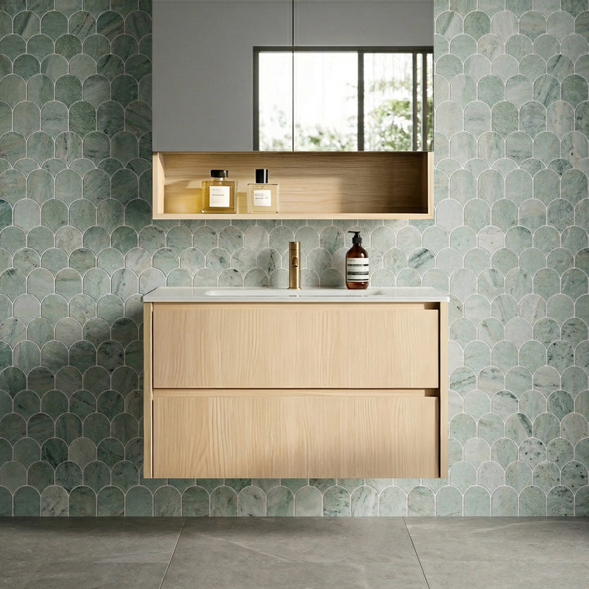 Gladstone Modern Wall Hung Vanity Sandy Oak