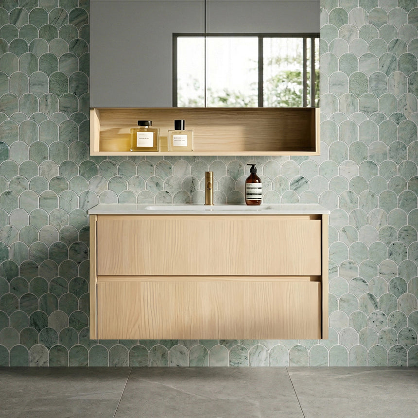 Gladstone Modern Wall Hung Vanity Sandy Oak