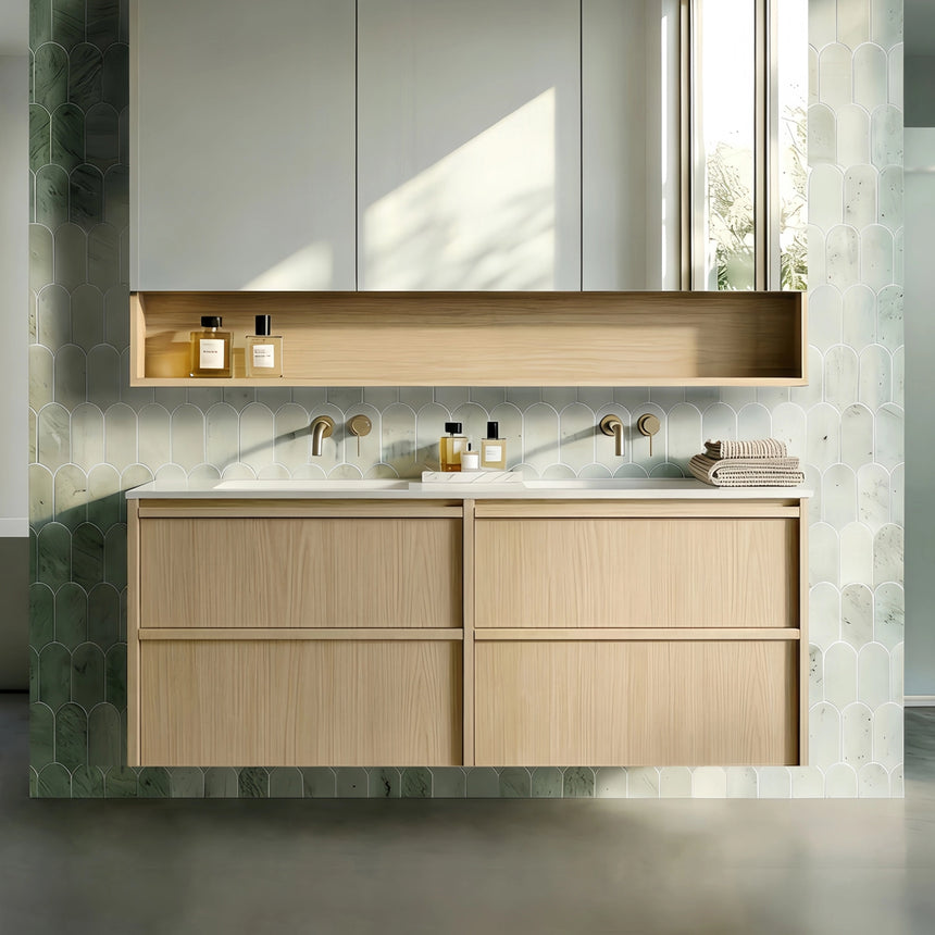 Ridgewood Modern Wall Hung Vanity Sandy Oak