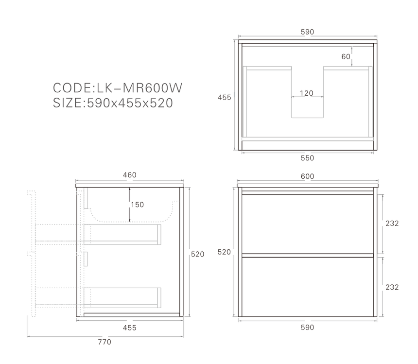 Ridgewood Modern Wall Hung Vanity Mocha Oak
