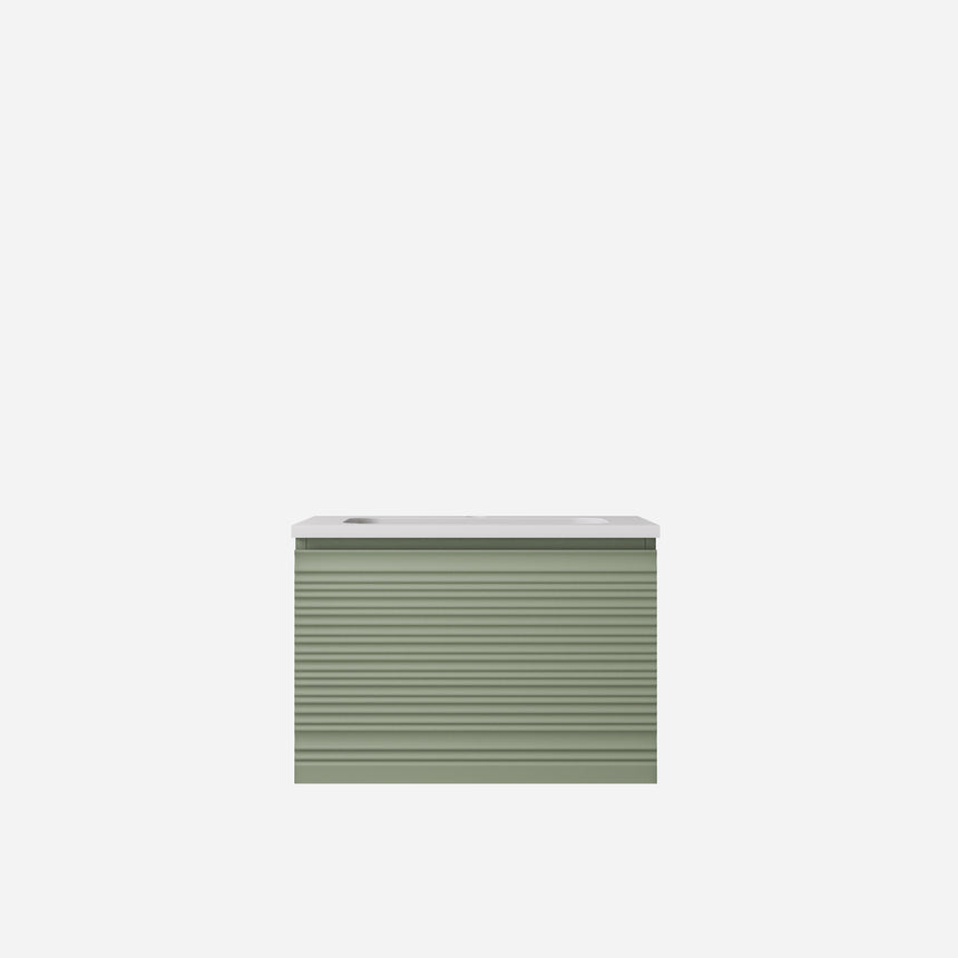 Sedona Fluted Wall Hung Cabinet Olive Green