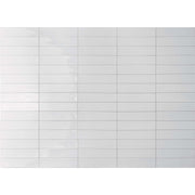Mojave 60x250mm gloss white subway tiles in stacked arrangement showing consistent colour and reflective finish by Tilemall