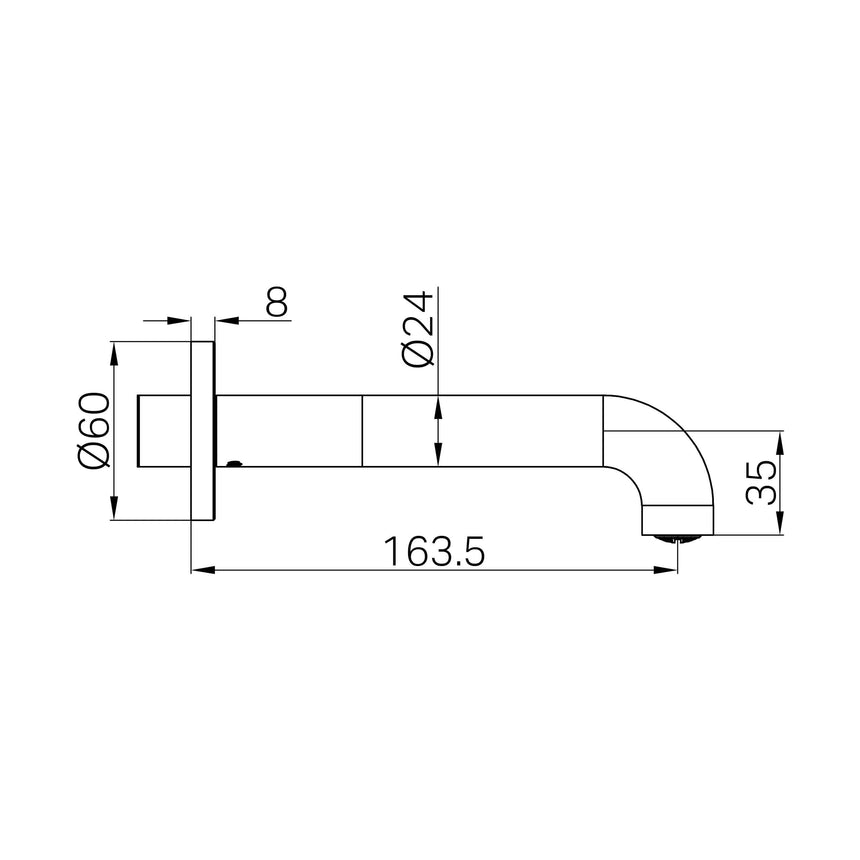 Nero Mecca Bath/Basin Spout Only 160mm Matte White Bath Spout Nero