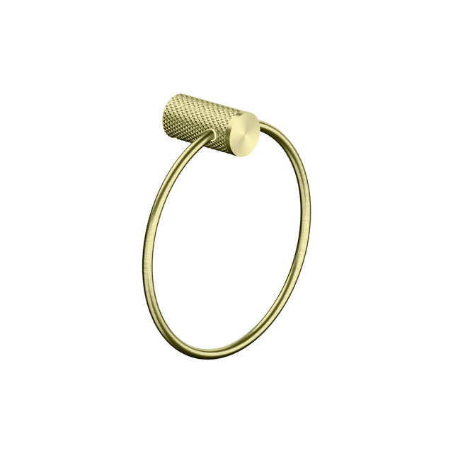 Nero Opal Towel Ring Brushed Yellow Gold Bathroom Accessories Nero   