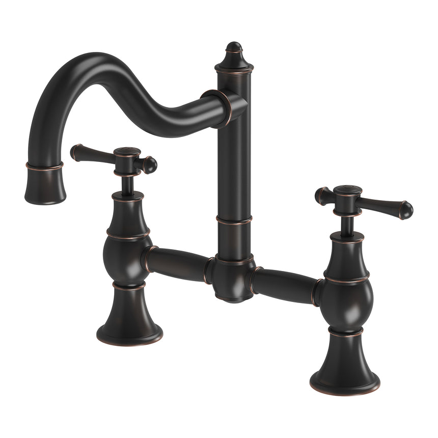 Phoenix Nostalgia Exposed Sink Set 230mm Shepherds Crook Antique Black, product view
