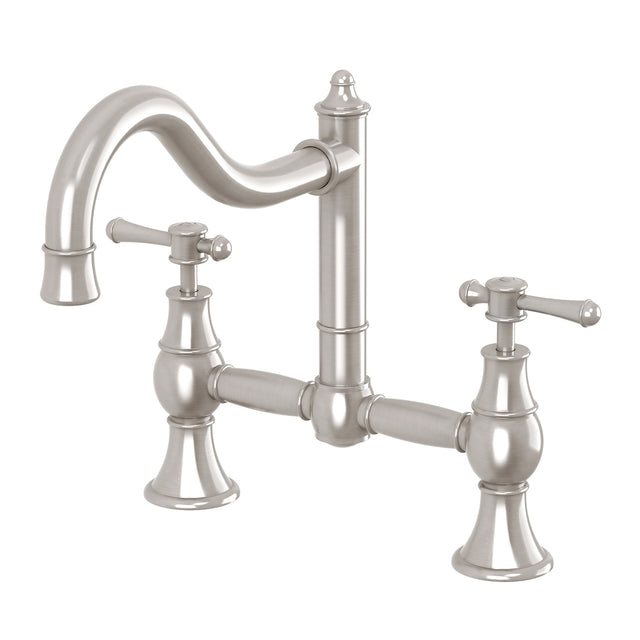 Phoenix Nostalgia Exposed Sink Set 230mm Shepherds Crook Brushed Nickel, product view