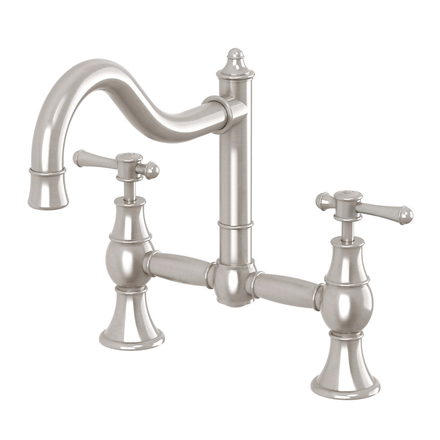 Phoenix Nostalgia Exposed Sink Set 230mm Shepherds Crook Brushed Nickel, product view