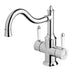 Phoenix Nostalgia Twin Handle Sink Mixer 230mm Shepherds Crook Chrome/Natural White