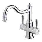 Phoenix Nostalgia Twin Handle Sink Mixer 230mm Shepherds Crook Chrome