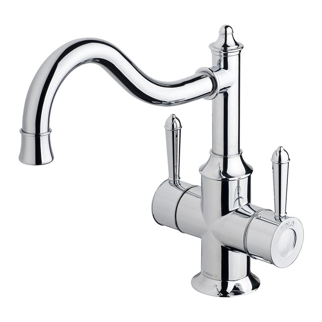 Phoenix Nostalgia Twin Handle Sink Mixer 230mm Shepherds Crook Chrome, product view
