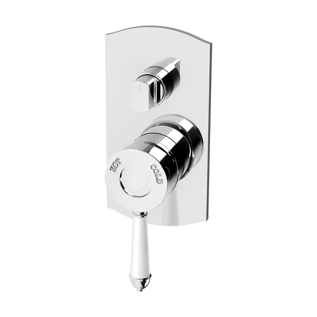Phoenix Nostalgia Shower / Bath Diverter Mixer Chrome/Natural White in Chrome / Natural White, product view