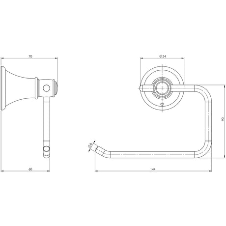 NS892_Nostalgia_Single_Toilet_Roll_Holder_Line_Drawing