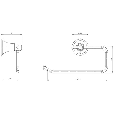 NS893_Nostalgia_Hand_Towel_Holder_Line_Drawing