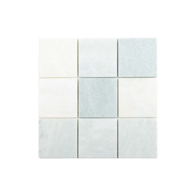 Natural Marble Mosaic Square 100x100 MingGreen Tumbled Sample Sample Tilemall   