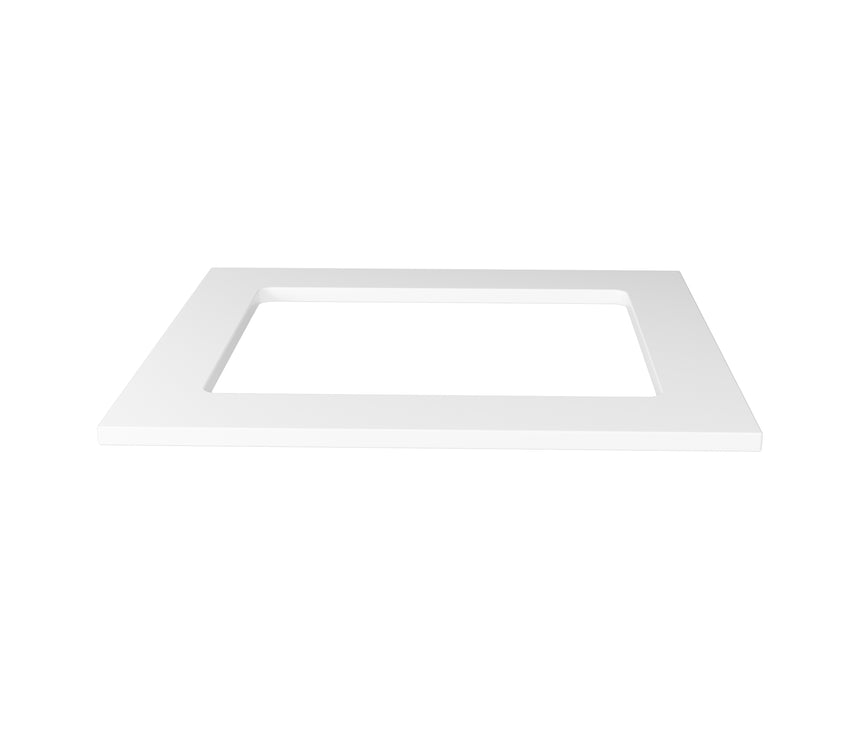 Pure White 650mm stone laundry top with undermount sink cut-out