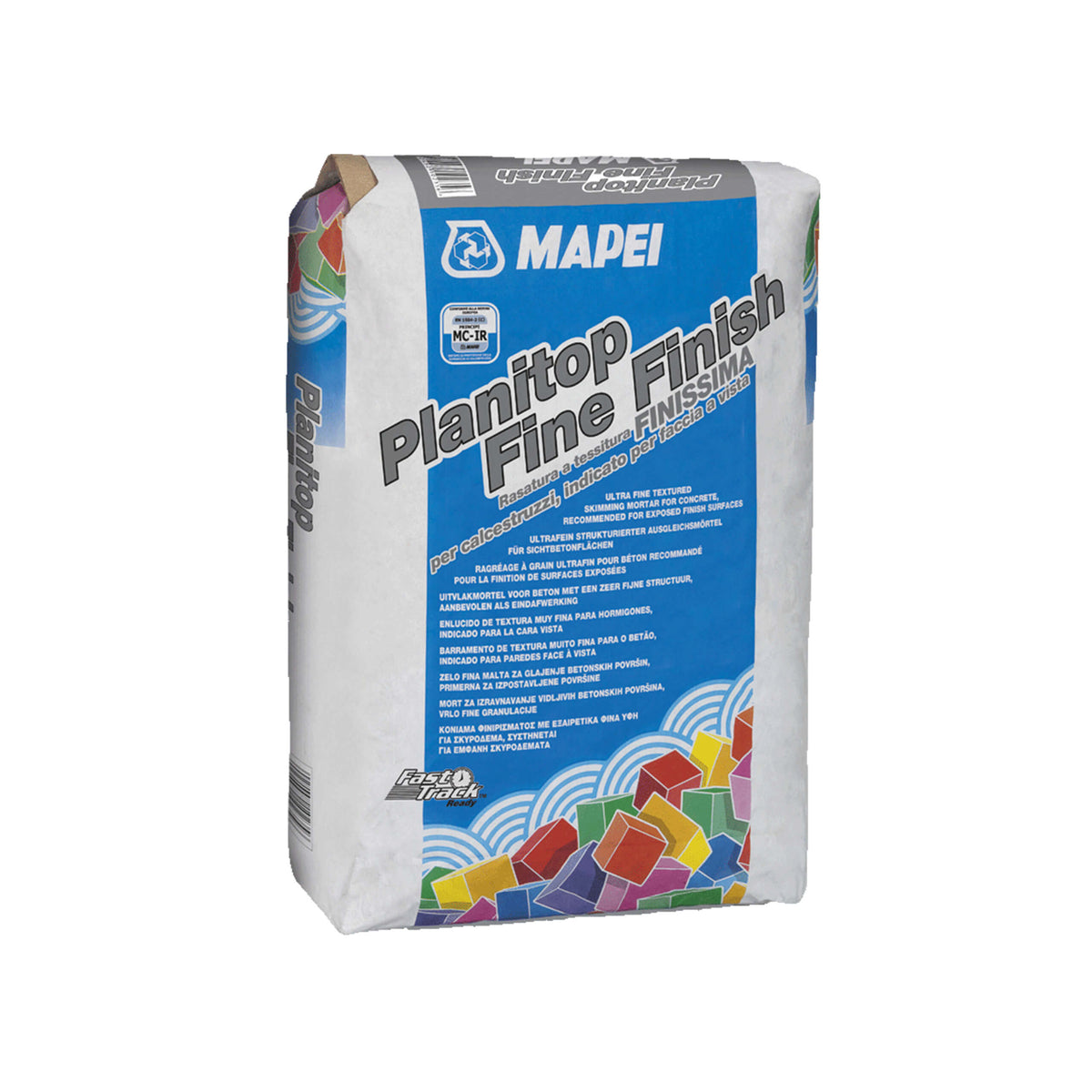 Mapei Planitop Fine Finish 20kg concrete repair compound bag by Tilemall, white 25kg pack with blue label