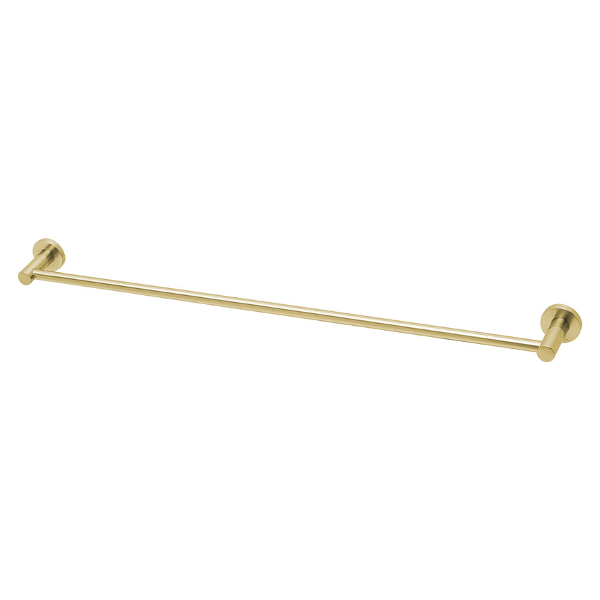 Phoenix Radii Single Towel Rail 800mm Round Plate Brushed Gold, product view