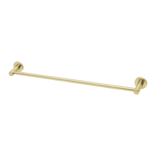 Phoenix Radii Single Towel Rail 600mm Round Plate Brushed Gold, product view
