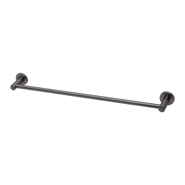 Phoenix Radii Single Towel Rail 600mm Round Plate Brushed Carbon, product view