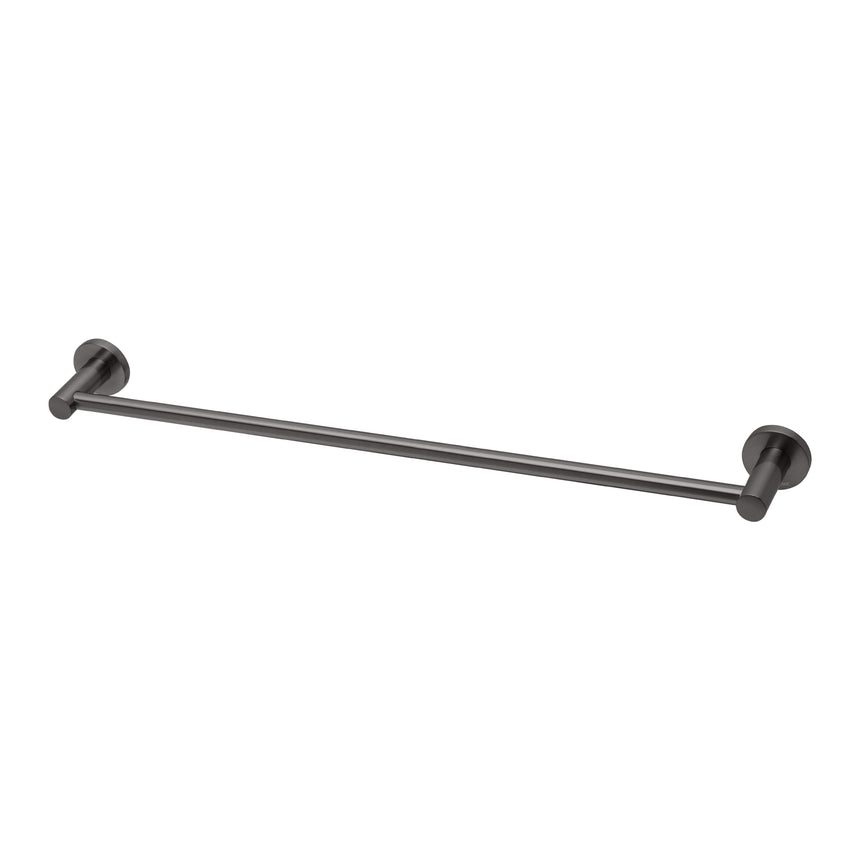 Phoenix Radii Single Towel Rail 600mm Round Plate Brushed Carbon, product view