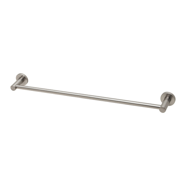 Phoenix Radii Single Towel Rail 600mm Round Plate Brushed Nickel, product view