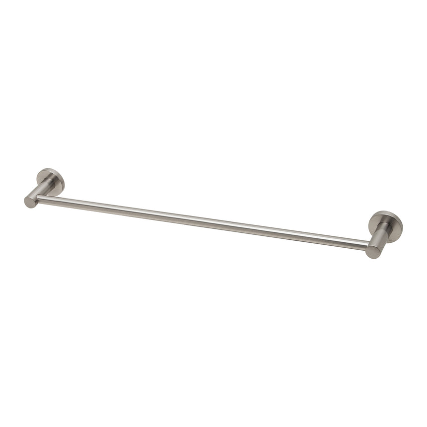 Phoenix Radii Single Towel Rail 600mm Round Plate Brushed Nickel, product view