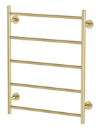 Phoenix Radii Heated Towel Ladder 550 x 740mm Round Plate Brushed Gold
