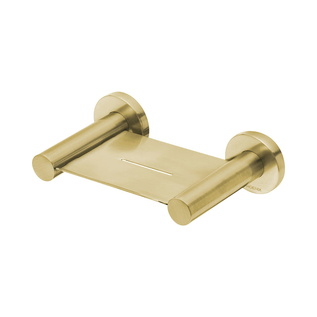 Phoenix Radii Soap Dish Round Plate Brushed Gold, product view