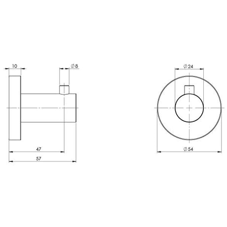RA897_Radii_Robe_Hook_Round_Plate_Line_Drawing