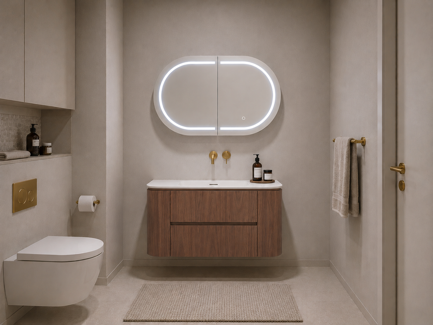 Ravello Wall Hung Vanity Mocha Oak