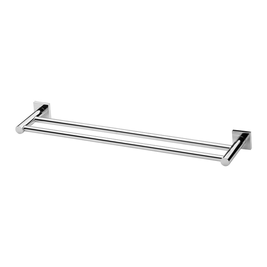 Phoenix Radii Double Towel Rail 600mm Square Plate Chrome, product view