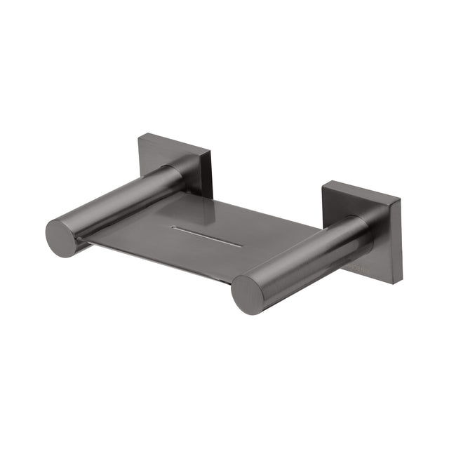 Phoenix Radii Soap Dish Square Plate Brushed Carbon, product view