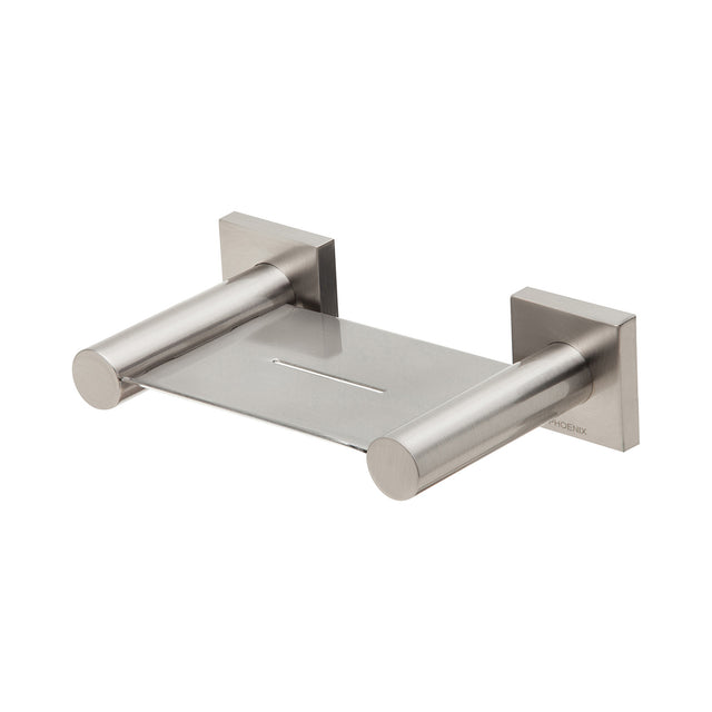 Phoenix Radii Soap Dish Square Plate Brushed Nickel, product view