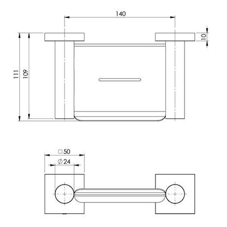 RS895_Radii_Soap_Dish_Square_Plate_Line_Drawing