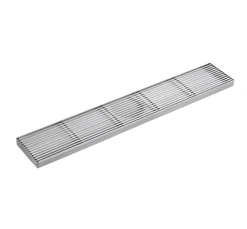Lukka SDXNO silver grill drain without outlet — official full product family photograph; length follows selected variant.