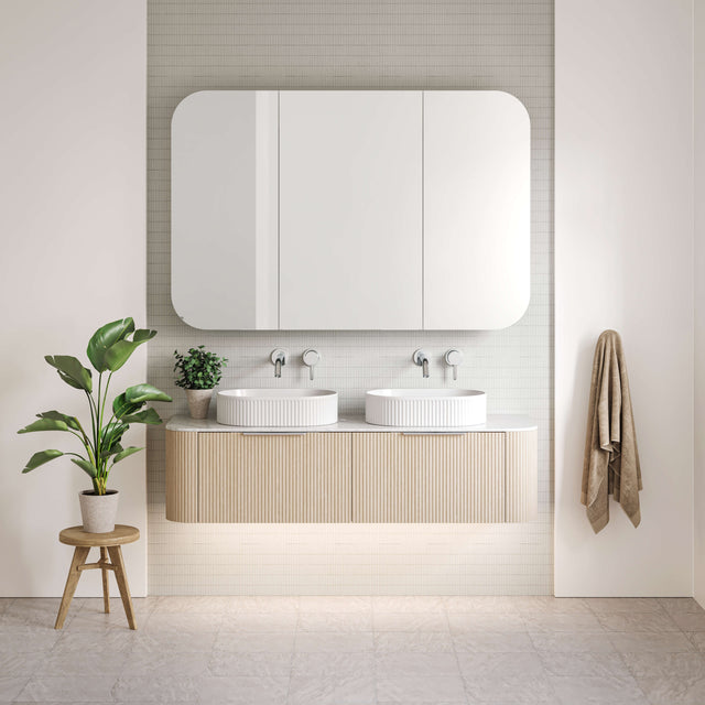 Santos Wall Hung Vanity SilkSurface Top Vanity Timberline   