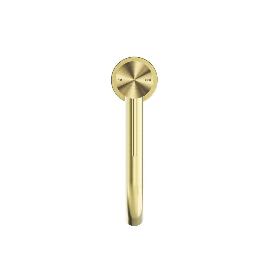 Nero Mecca Mid Tall Basin Mixer Brushed Yellow Gold Tapware Nero