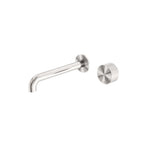 Nero Opal Progressive Wall Basin/Bath Set 120mm Spout  Brushed Nickel