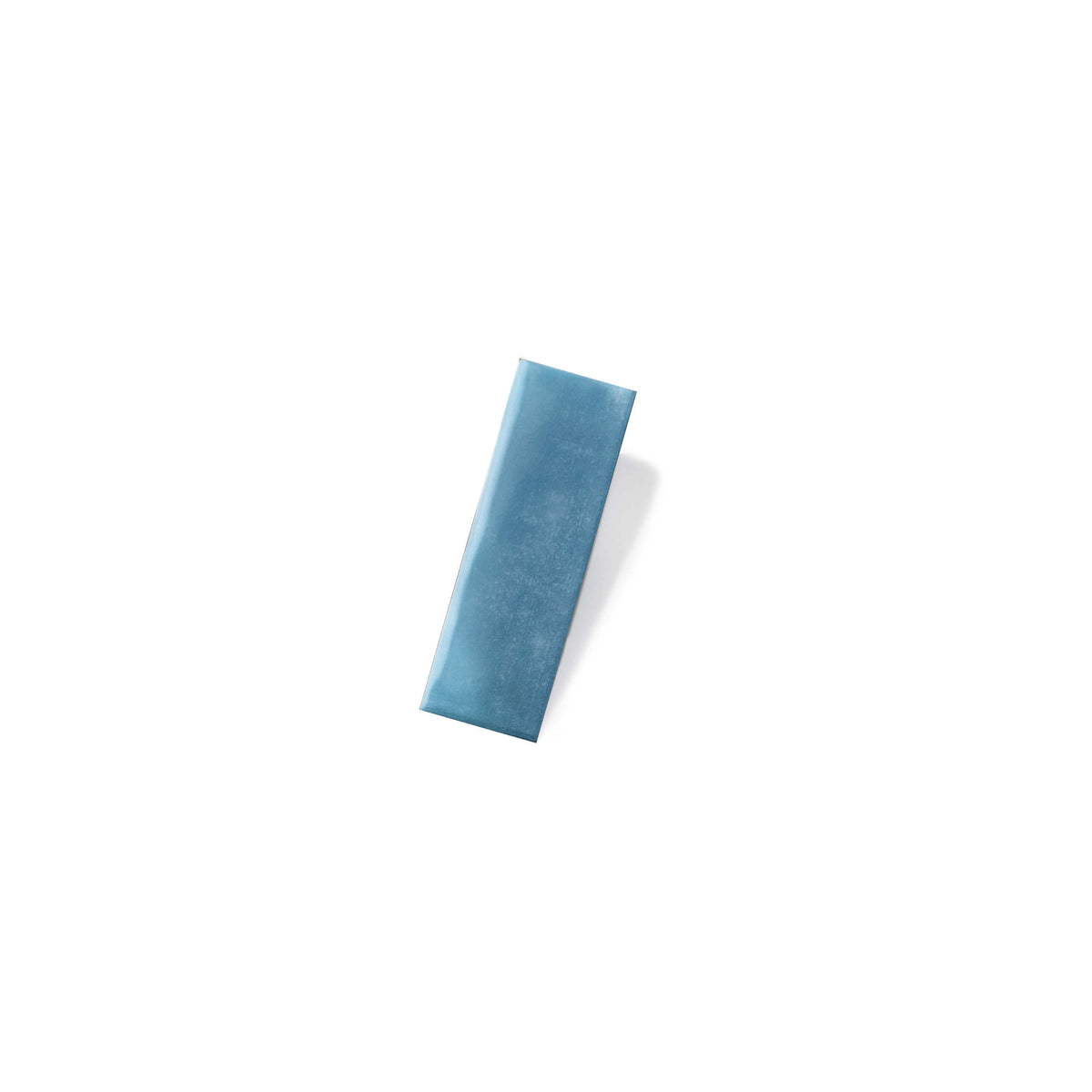 Mini 50x150mm gloss denim subway tile by Tilemall with polished blue surface