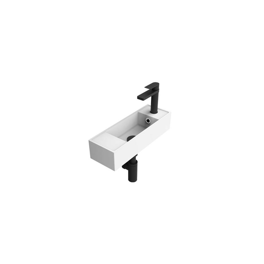 ADP Eon Wall Basin Gloss White with Tap Hole Bathroom Basin ADP   