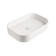 ADP Max above-counter ceramic basin by Tilemall, gloss white rectangular 555x385mm